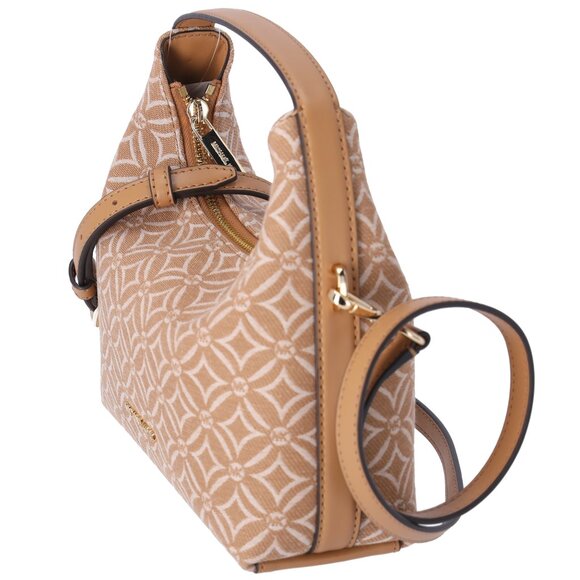 Michael Kors Ember Small Shoulder Crossbody Bag MK Jacquard Deer Tan Multi - Picture 3 of 7